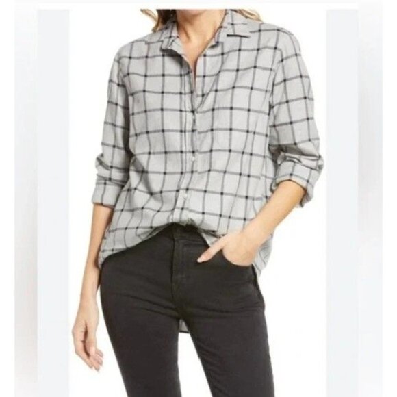 Grayson The Hero Flannel Shirt in Gray Window Pane Check Size 02 = Small - Picture 1 of 9